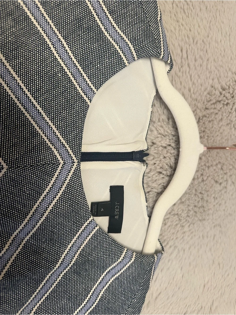 J. Crew Chevron Panel Sheath Dress in Navy and Gray, Size 4